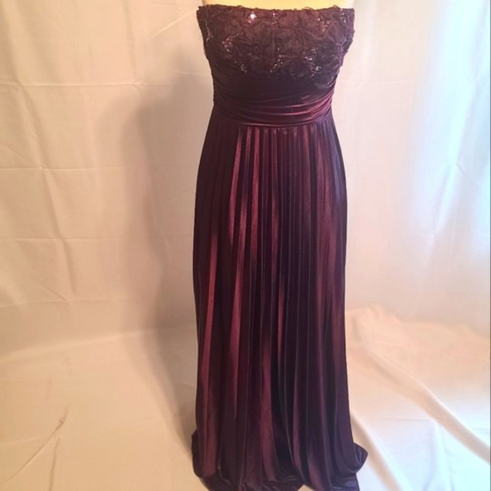 Speechless Sequin Strapless Pleated Sequence Dres… - image 1